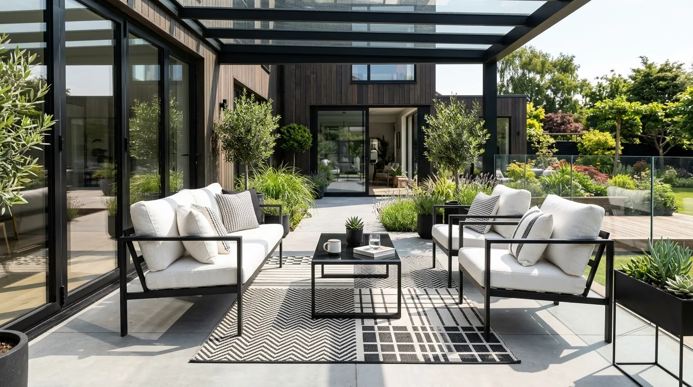 11 Black and White Patio Ideas for a Bold Look